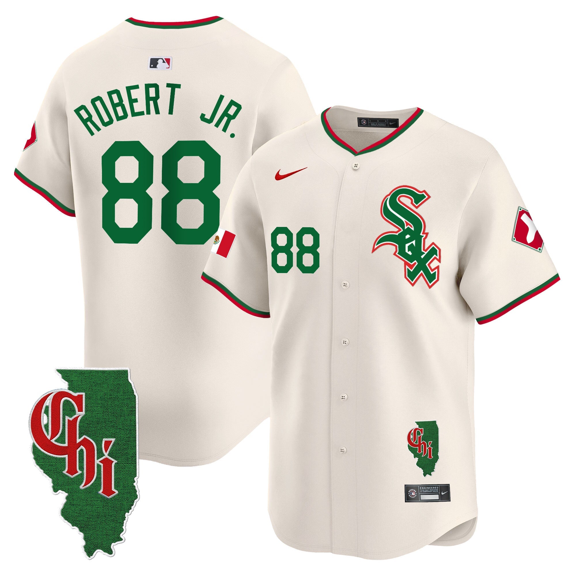 Men’s Chicago Mexico Vapor Premier Limited Jersey – Illinois Patch
