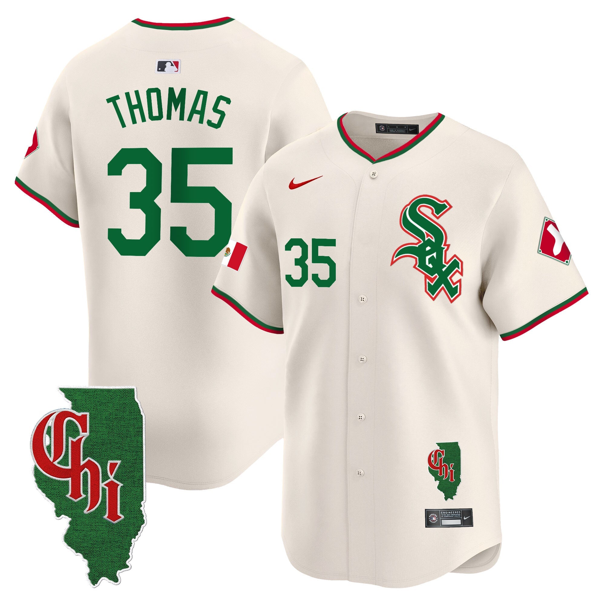 Men’s Chicago Mexico Vapor Premier Limited Jersey – Illinois Patch