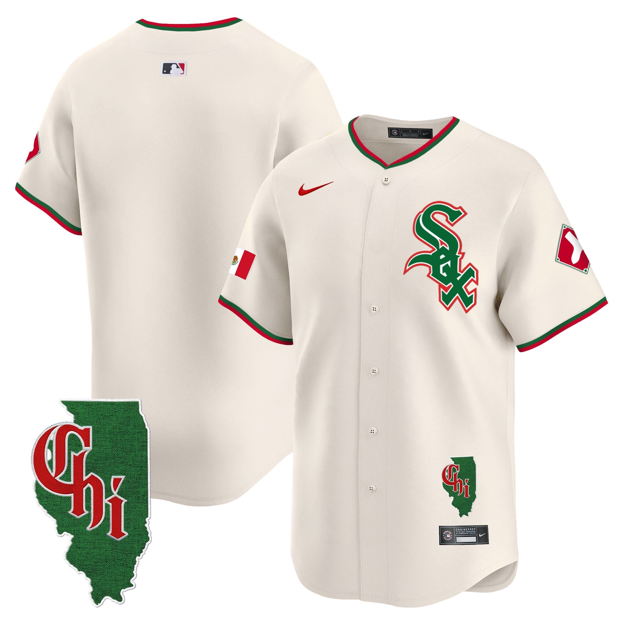 Men’s Chicago Mexico Vapor Premier Limited Jersey – Illinois Patch