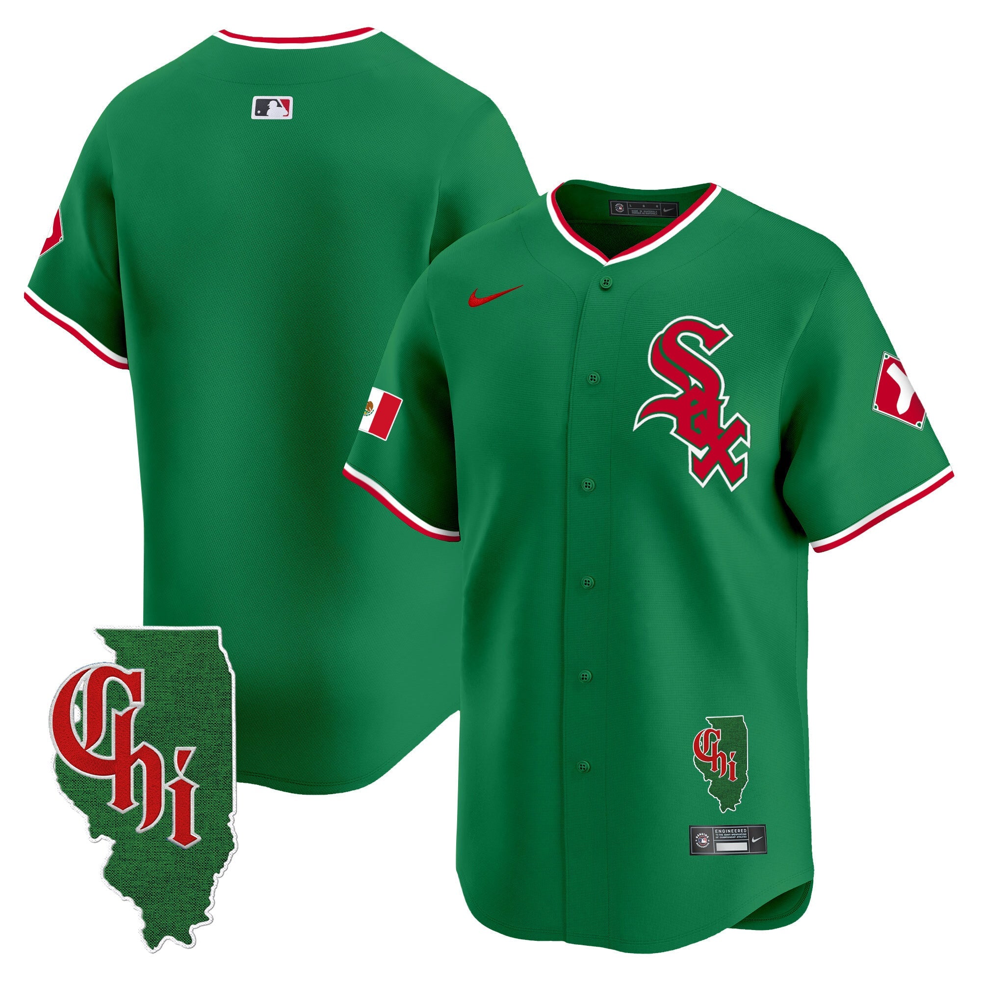 Men’s Chicago Mexico Vapor Premier Limited Jersey – Illinois Patch
