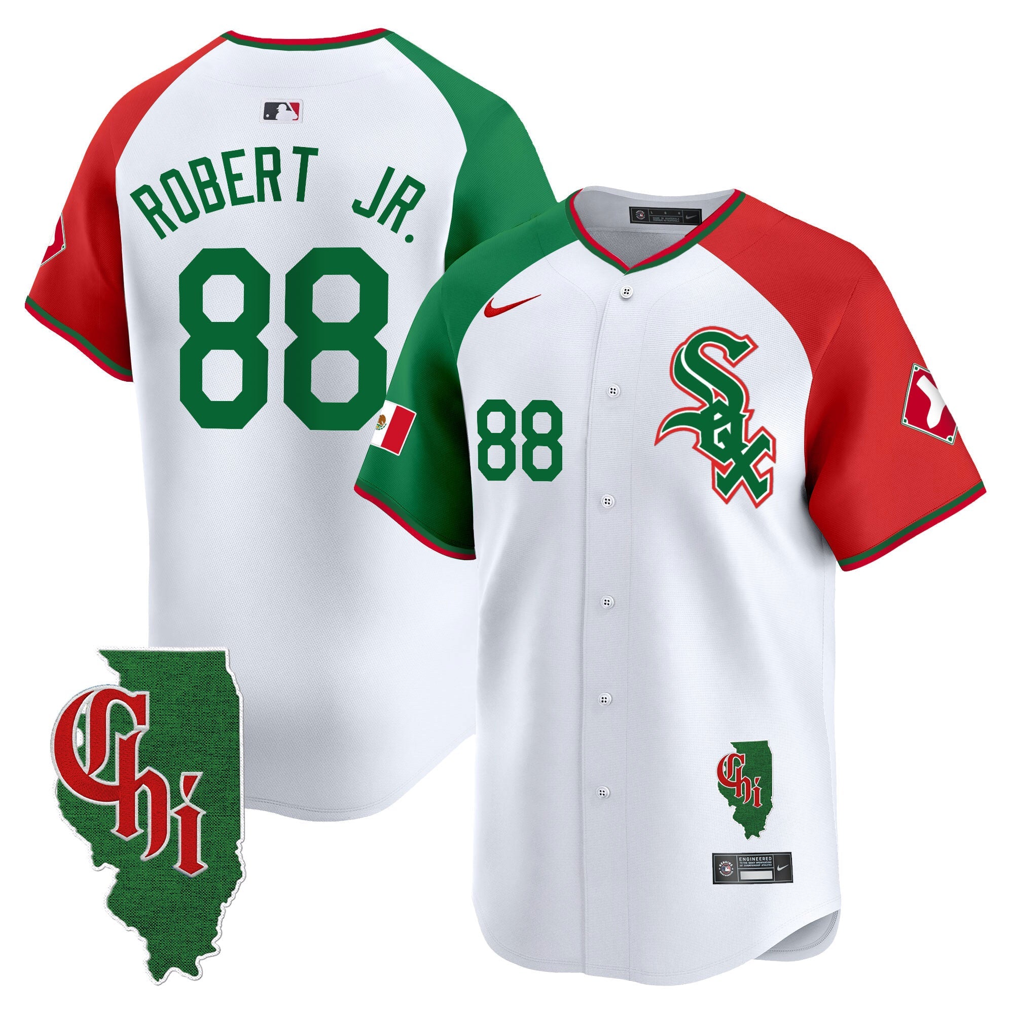 Men’s Chicago Mexico Vapor Premier Limited Jersey – Illinois Patch