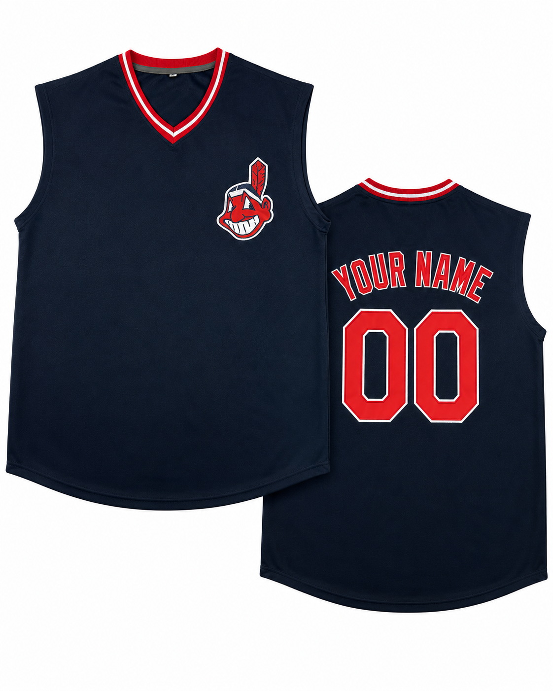 Custom Sleeveless Indians Jersey (ships in 3-6 weeks)