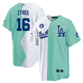 Los Angeles Cool Base White Green 2022 MLB All-Star Celebrity Softball Game Split Jersey