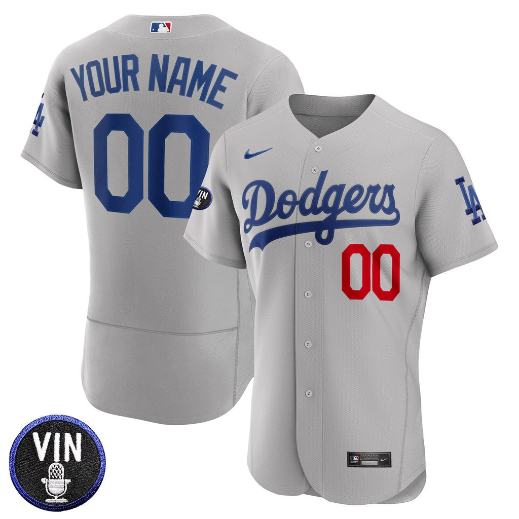 Los Angeles Vin Scully Patch Custom Name & Number Flex Base Jersey Collection