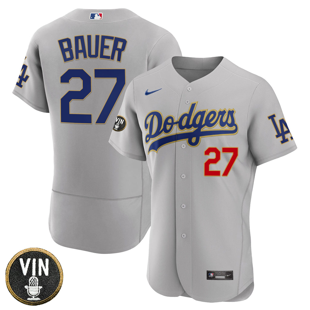 Men’s Los Angeles Vin Scully Patch Gold Trim Jersey Collection