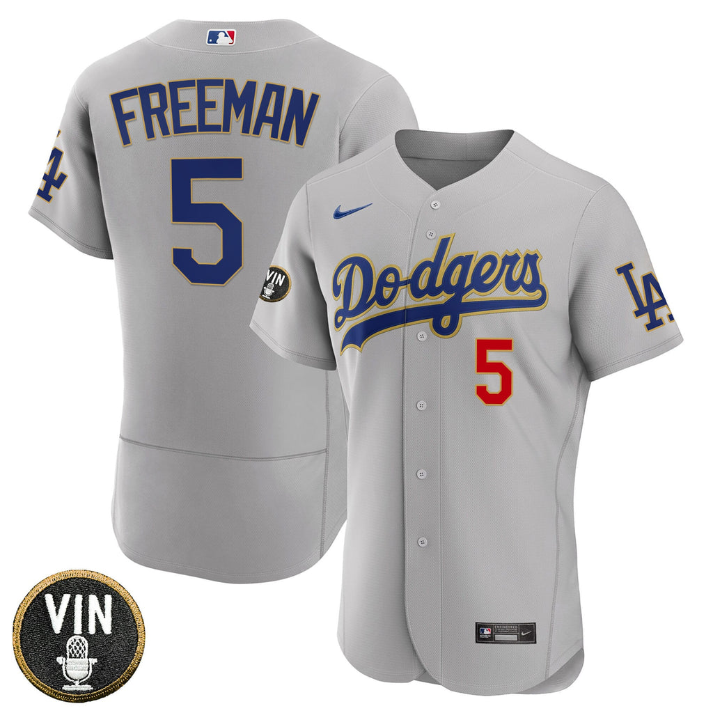 Men’s Los Angeles Vin Scully Patch Gold Trim Jersey Collection