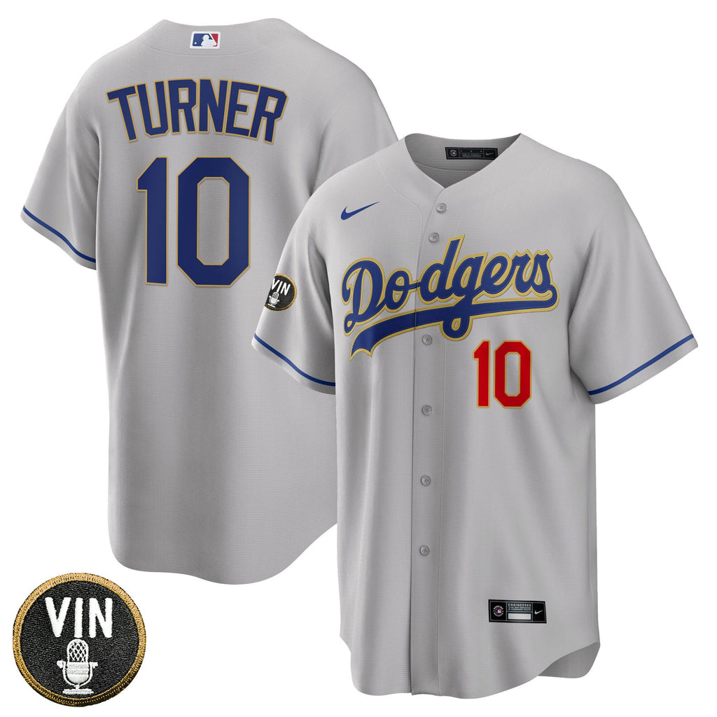 Men’s Los Angeles Vin Scully Patch Gold Trim Jersey Collection