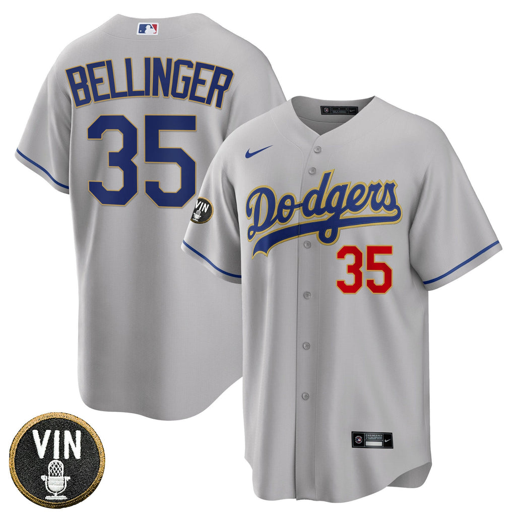 Men’s Los Angeles Vin Scully Patch Gold Trim Jersey Collection