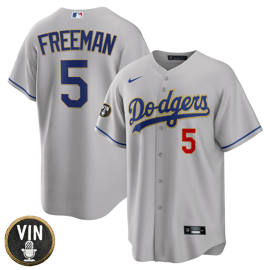 Men’s Los Angeles Vin Scully Patch Gold Trim Jersey Collection