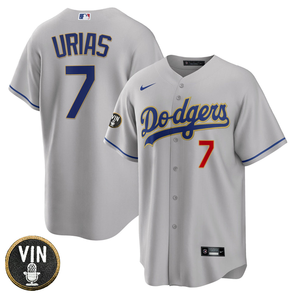Women’s Los Angeles Vin Scully Patch Gold Trim Jersey