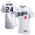 Kobe Bryant Lakers Patch 2020 Championship Gold Trim Flex Base White Jersey