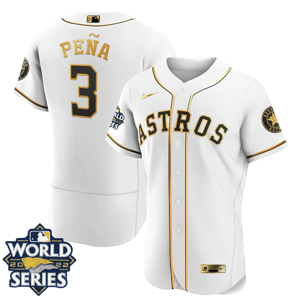 Houston Flex Base White Gold 2022 World Series Jersey