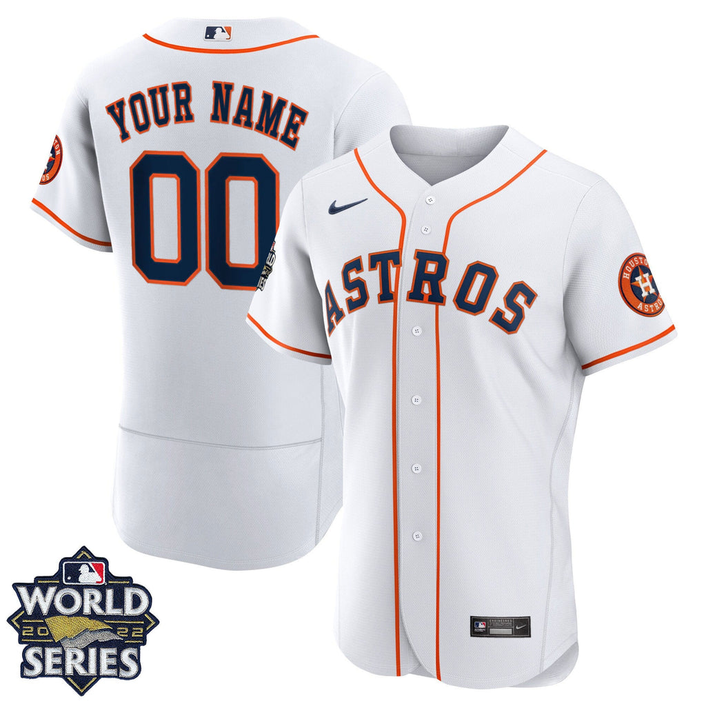 Houston 2022 World Series Custom Name And Number Home Player Jersey – White