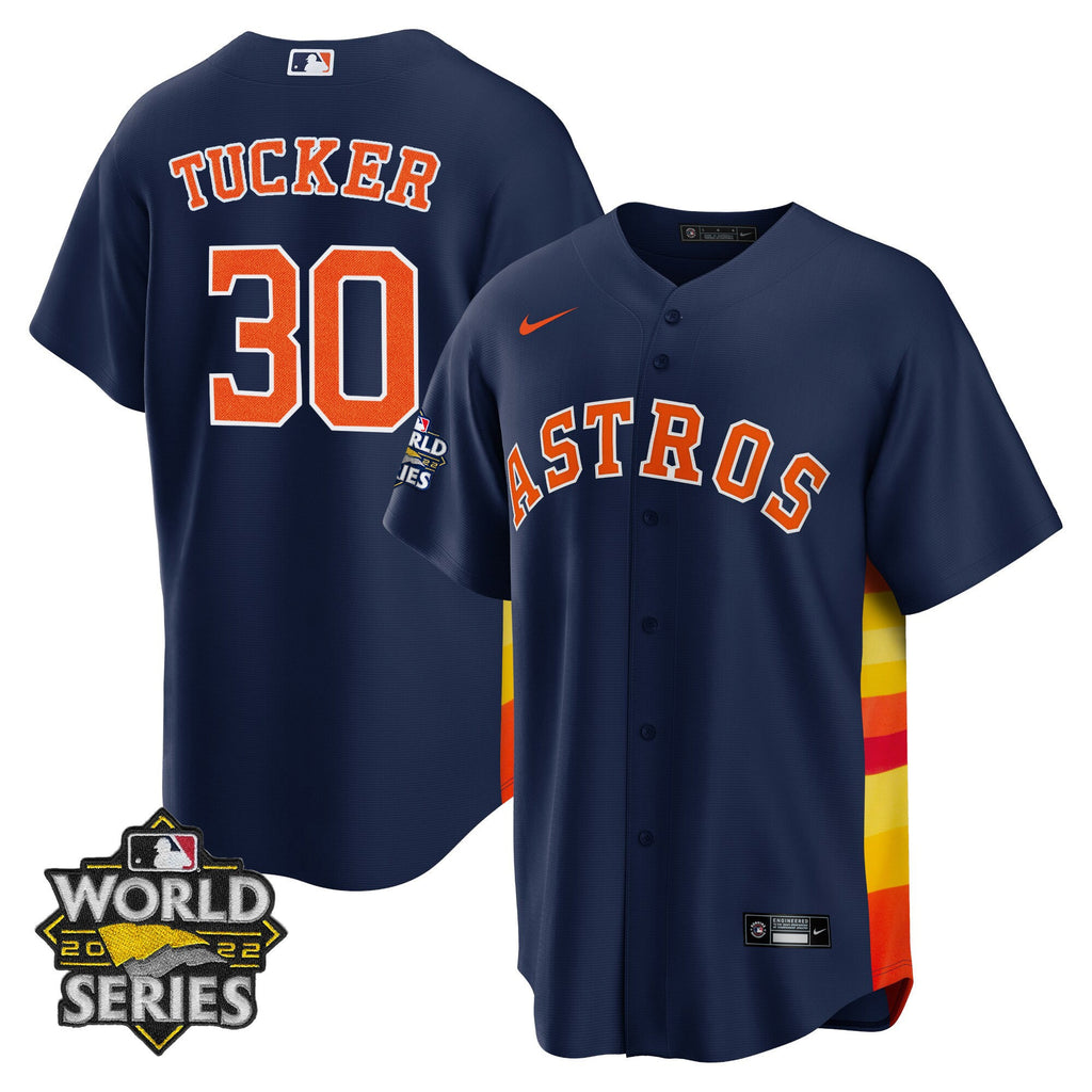 Men’s Houston Alternate Navy 2022 World Series Player Jersey