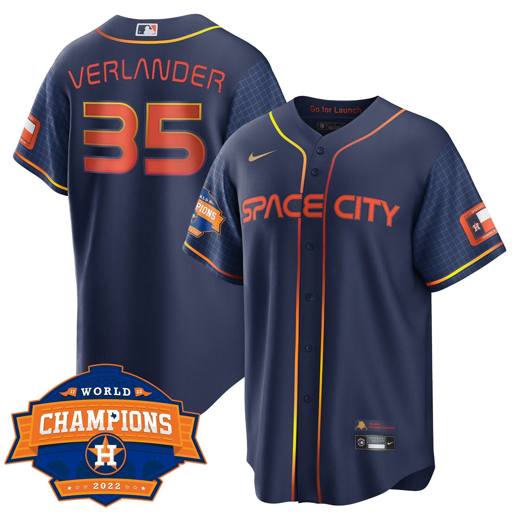 Youth’s Houston 2022 World Series Champions Patch Limited Jersey