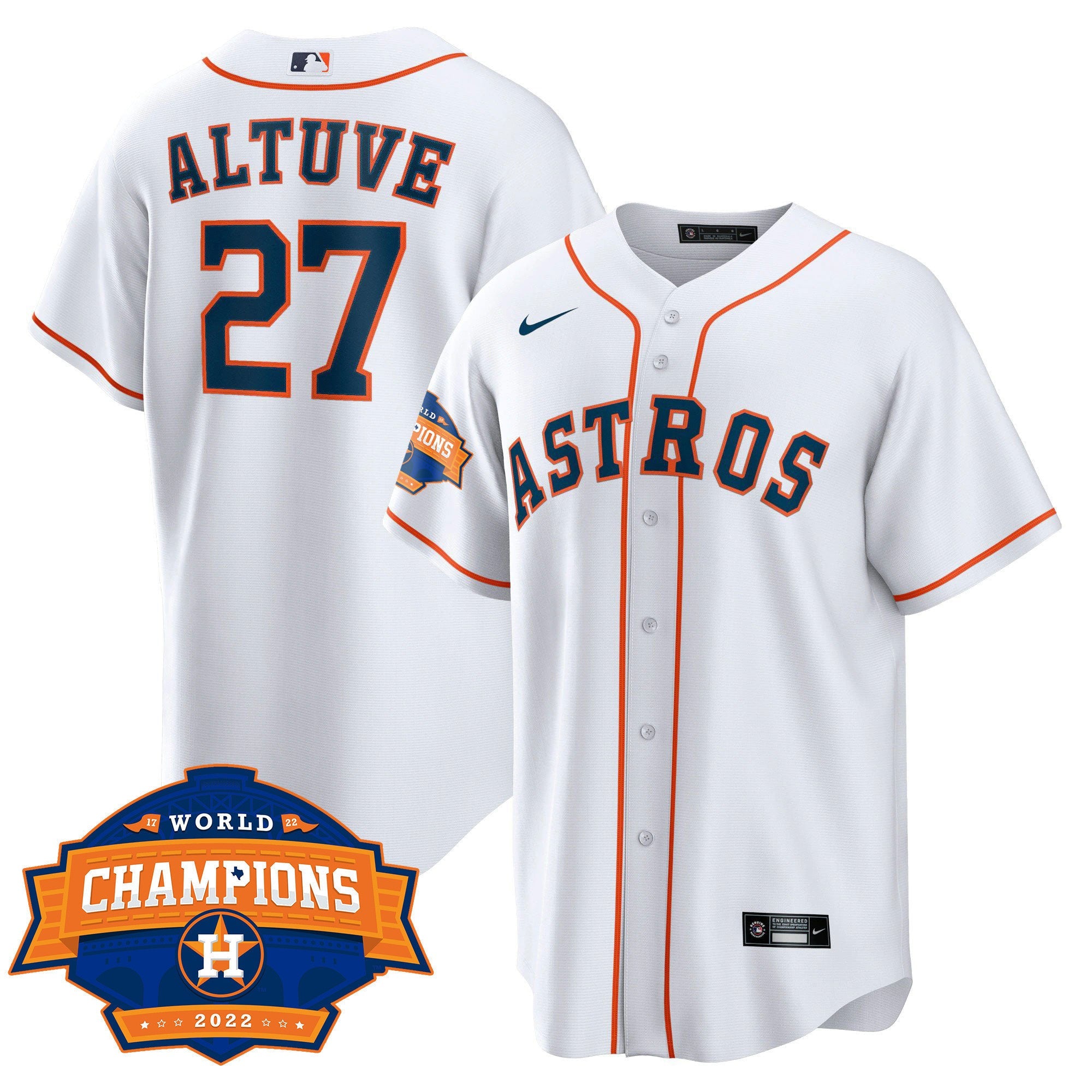 Youth’s Houston 2022 World Series Champions Patch Limited Jersey