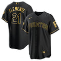 Men’s Roberto Clemente Pirates White Gold & Black Gold Jersey