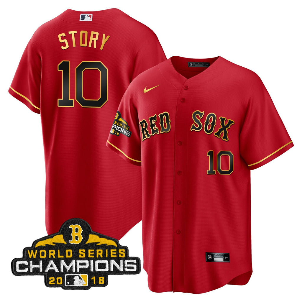 Men Boston World Series Champion 2018 Gold Jersey