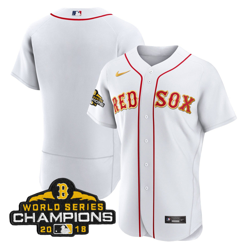 Men Boston World Series Champion 2018 Gold Jersey