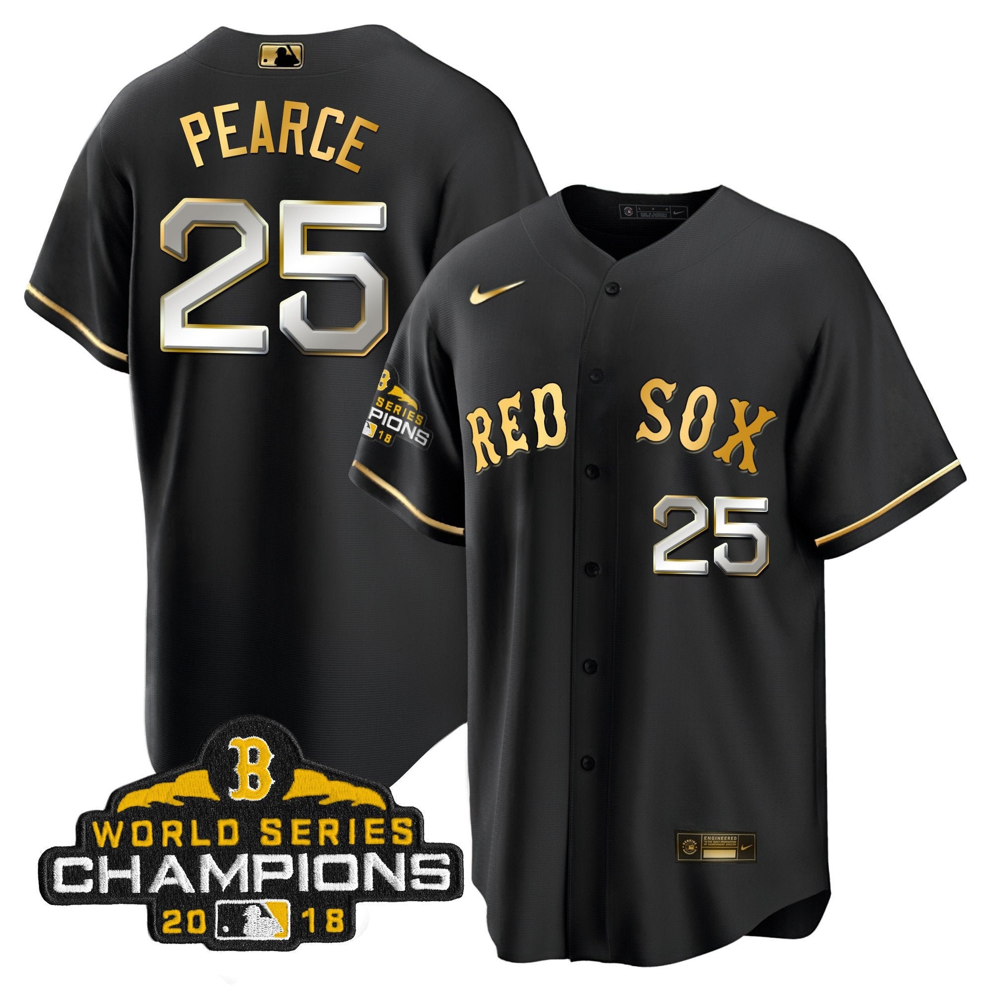 Men Boston World Series Champion 2018 Gold Jersey