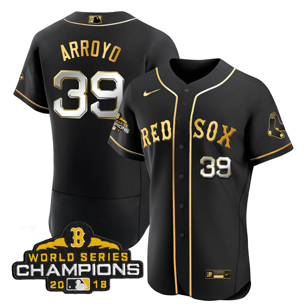 Men Boston World Series Champion 2018 Gold Jersey