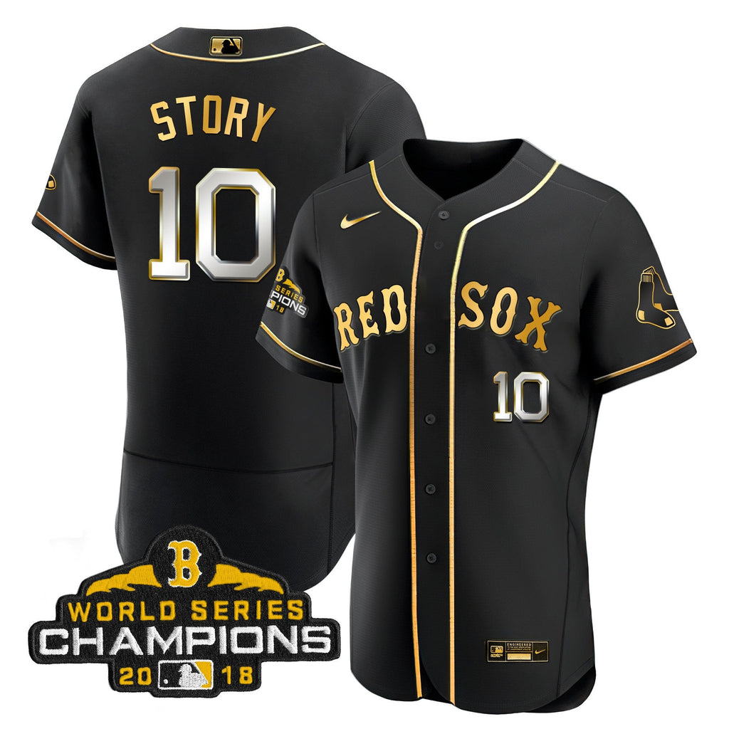 Men Boston World Series Champion 2018 Gold Jersey