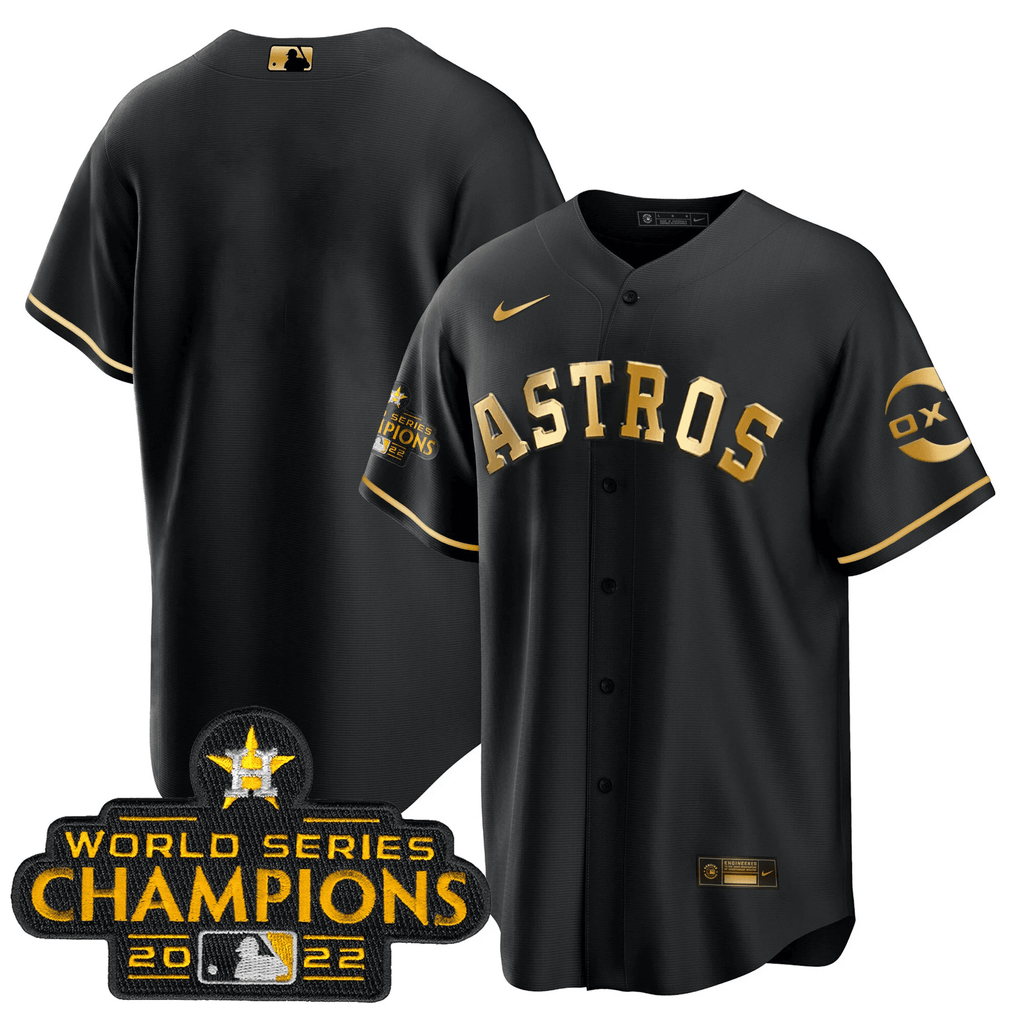 Houston 2022 Champions Black Gold Rush Cool Base Jersey