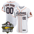 Houston White Custom World Series Patch Jersey