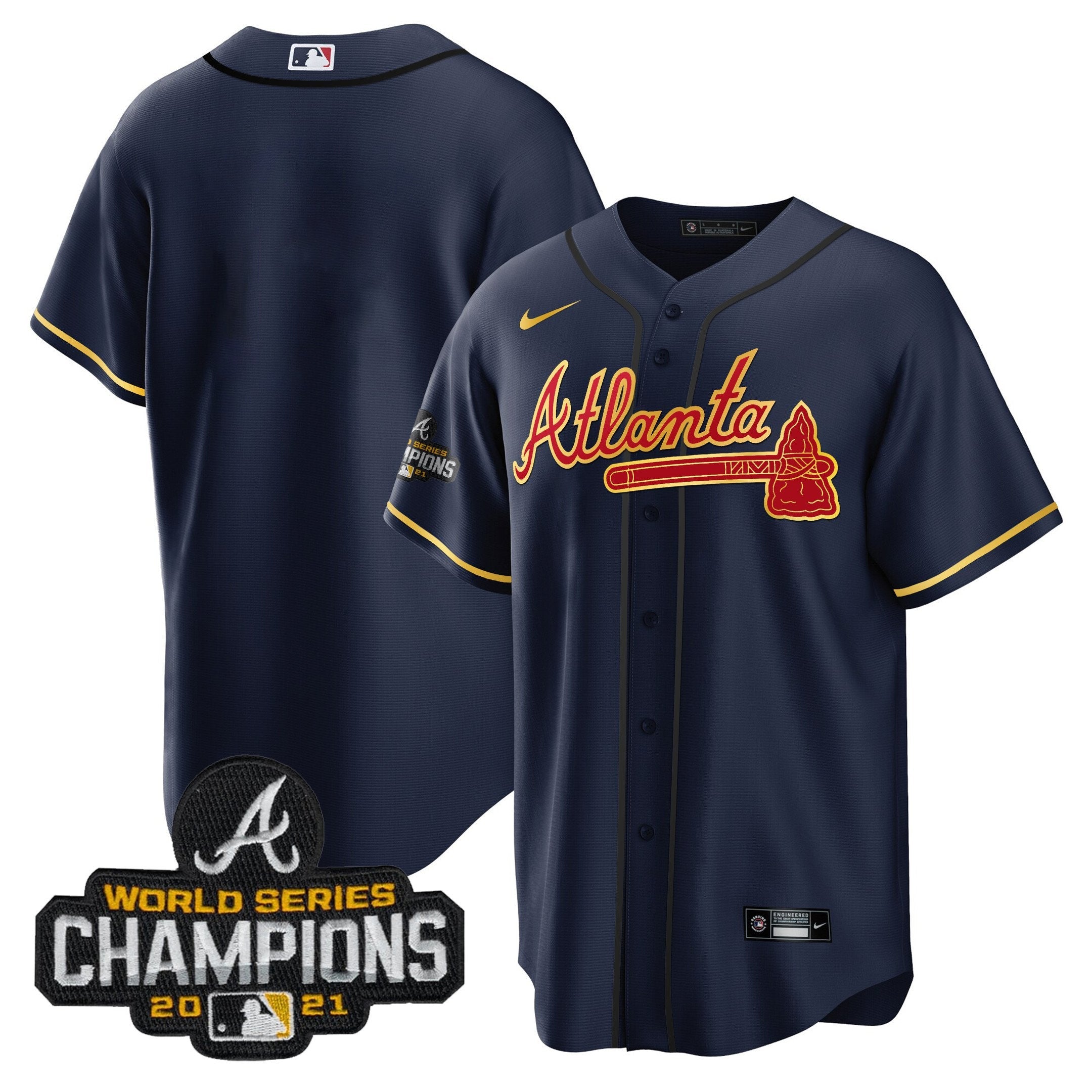 Men’s Atlanta Champions Patch Gold Trim Jersey