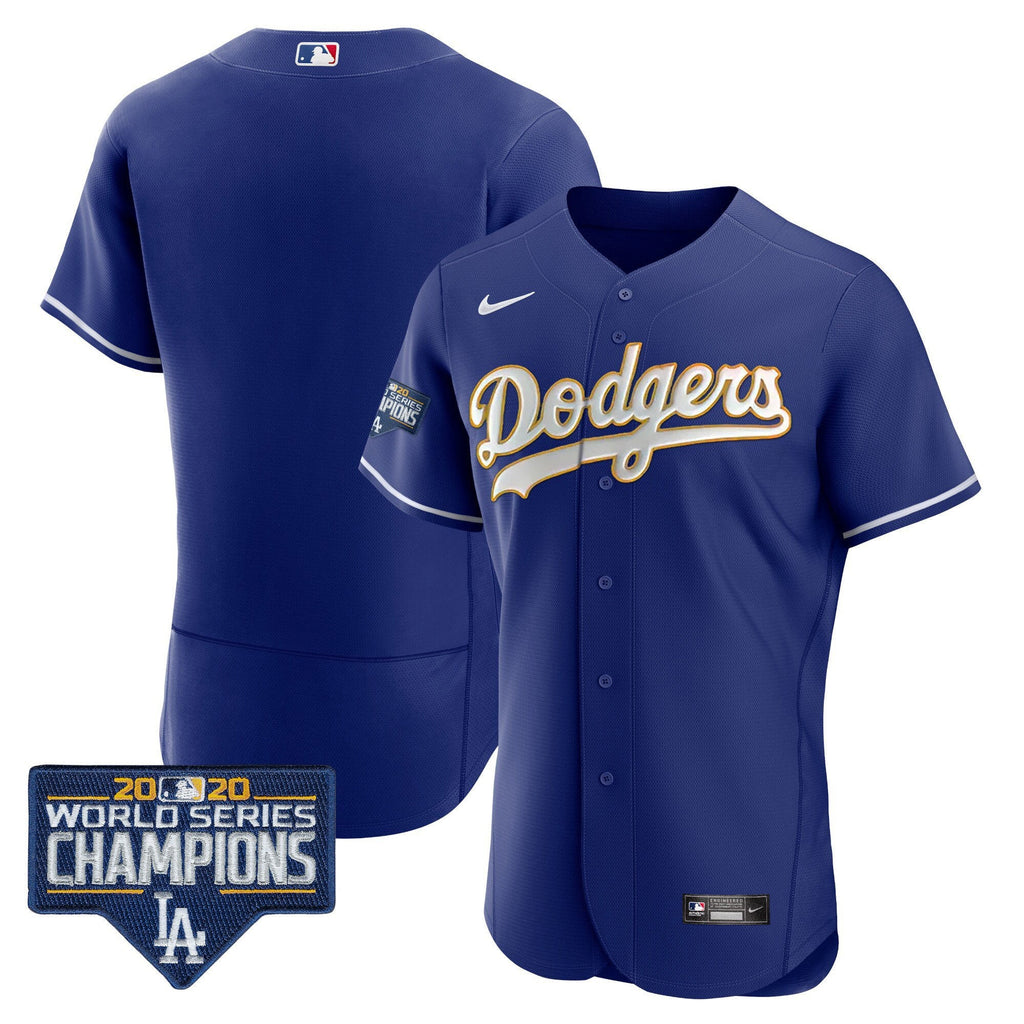 Men’s World Series Champions Patch Flex Base Gold Trim Jersey