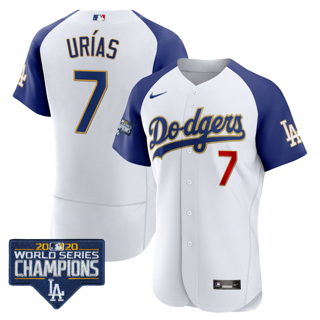 Men’s World Series Champions Patch Flex Base Gold Trim Jersey