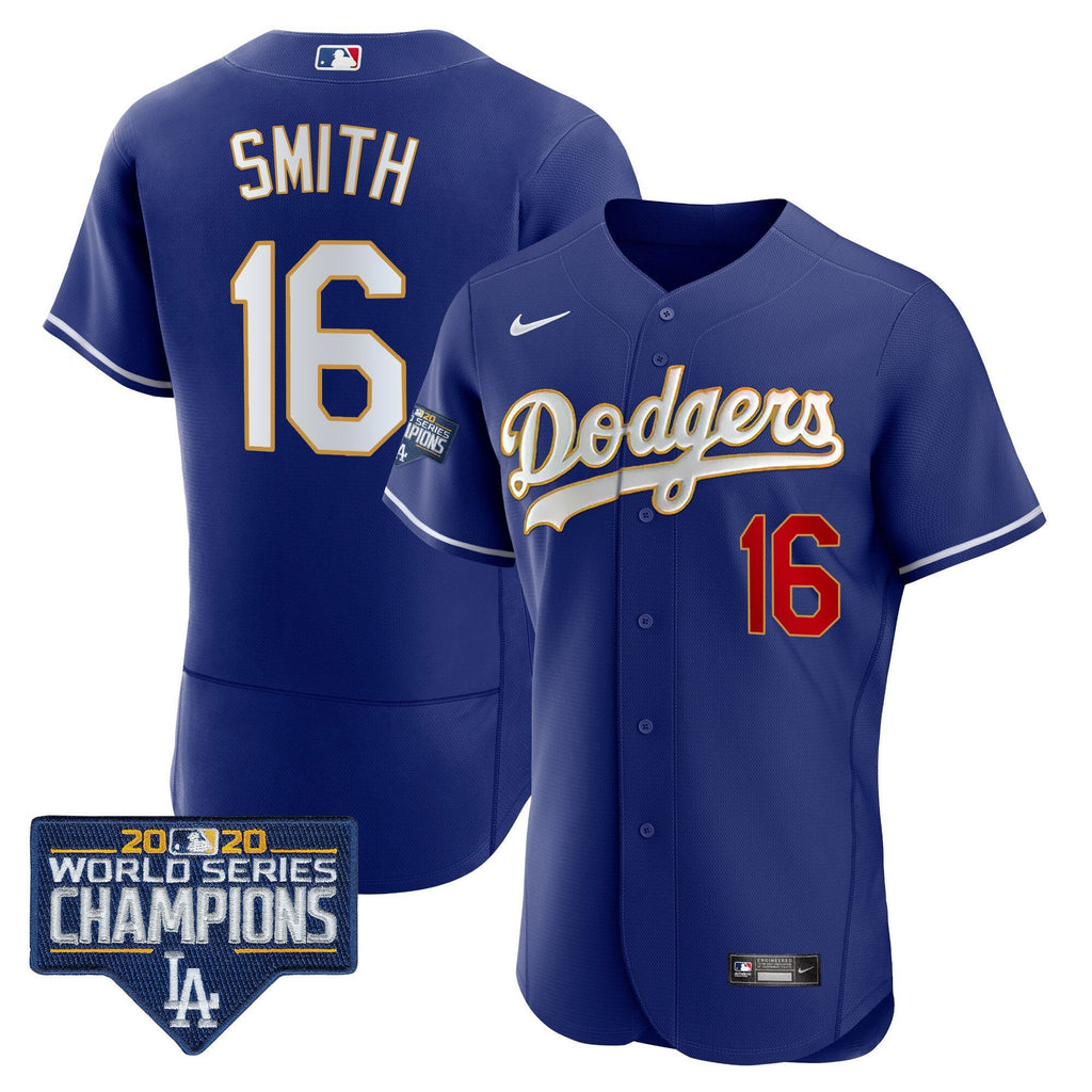 Men’s World Series Champions Patch Flex Base Gold Trim Jersey