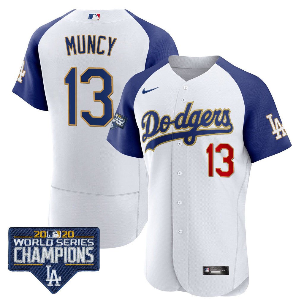 Men’s World Series Champions Patch Flex Base Gold Trim Jersey