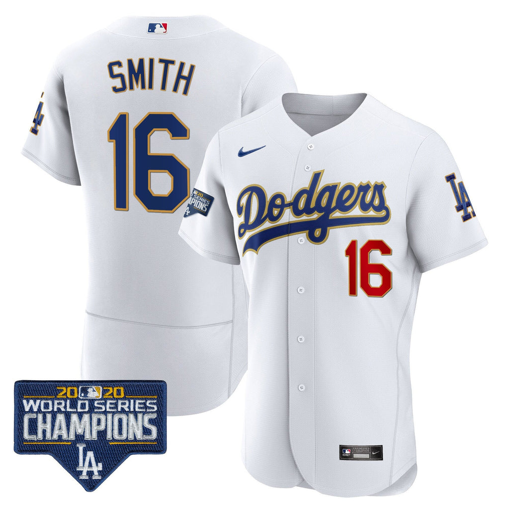 Men’s World Series Champions Patch Flex Base Gold Trim Jersey