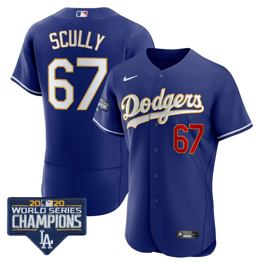 Men’s World Series Champions Patch Flex Base Gold Trim Jersey