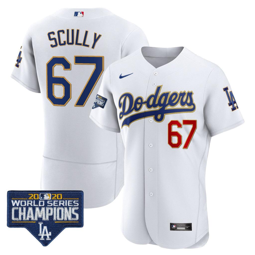 Men’s World Series Champions Patch Flex Base Gold Trim Jersey