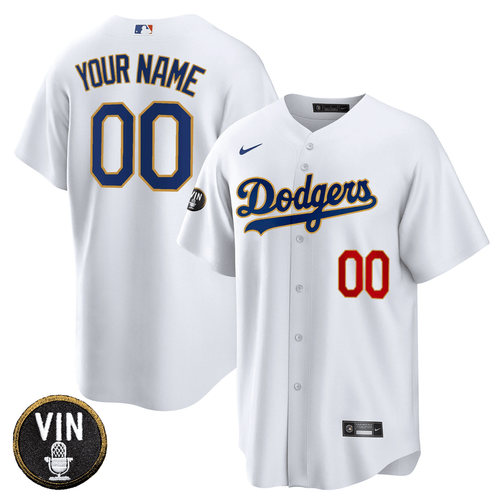Vin Scully Patch Cool Base Custom Jersey