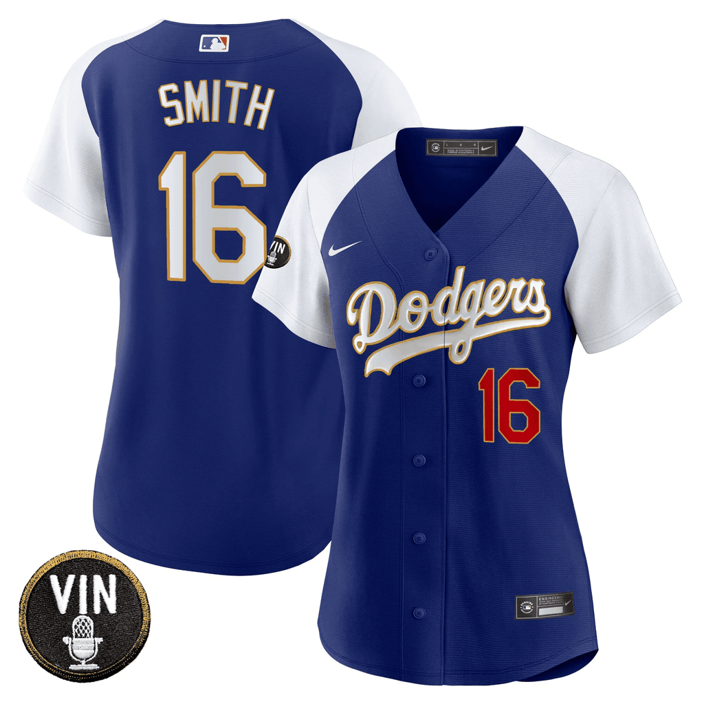 Women’s Vin Scully Patch Gold Trim Jersey