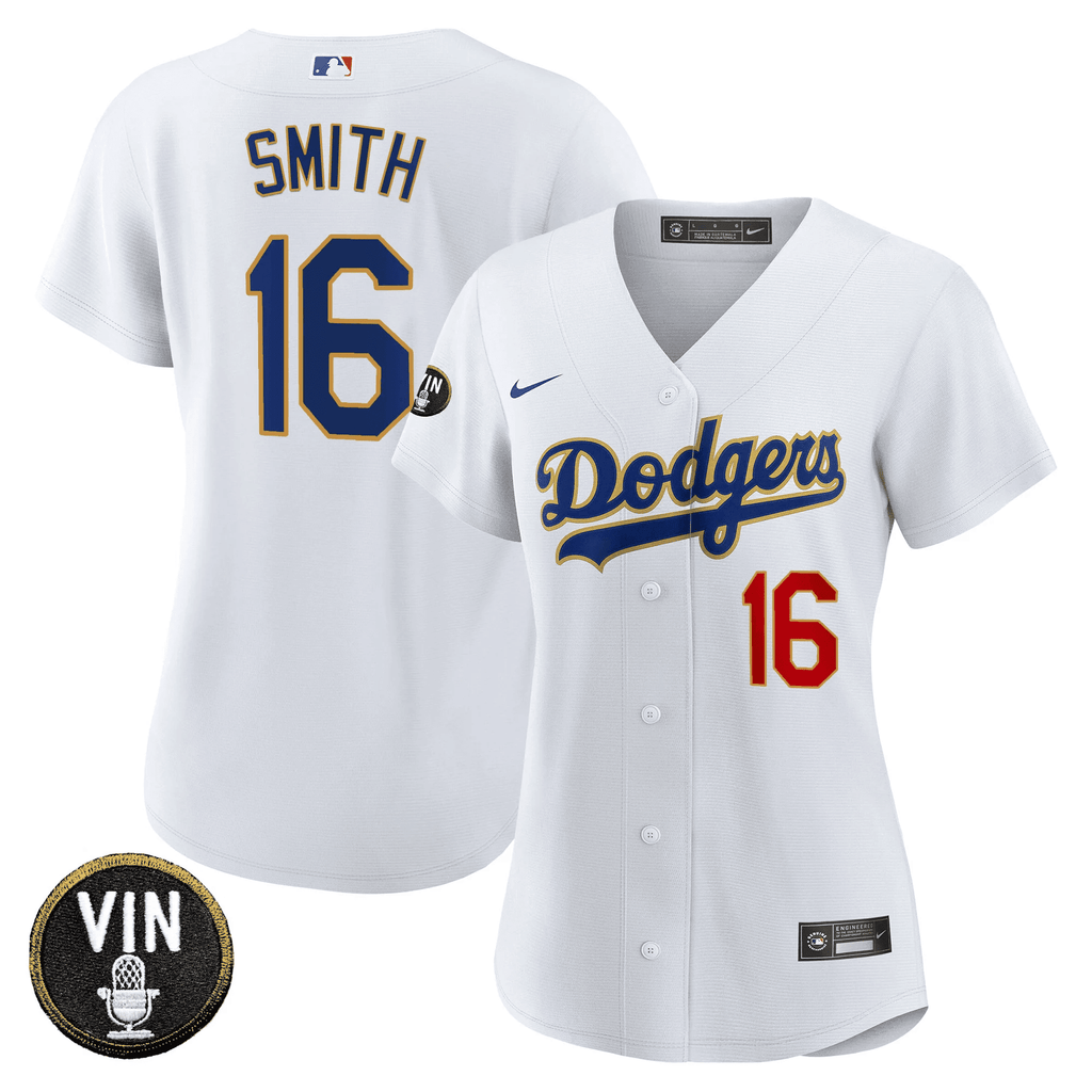 Women’s Vin Scully Patch Gold Trim Jersey
