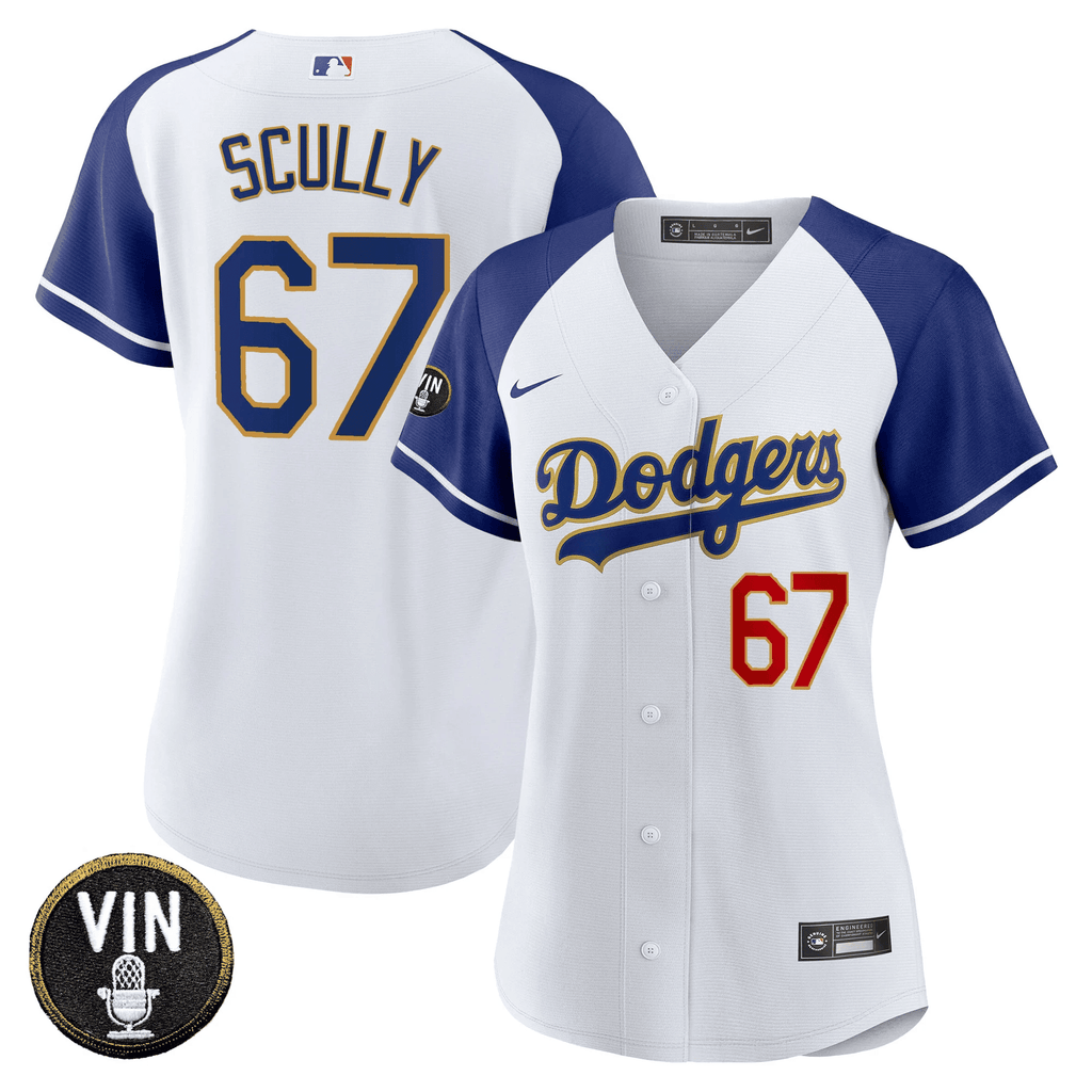 Women’s Vin Scully Patch Gold Trim Jersey