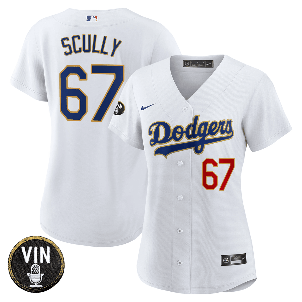 Women’s Vin Scully Patch Gold Trim Jersey