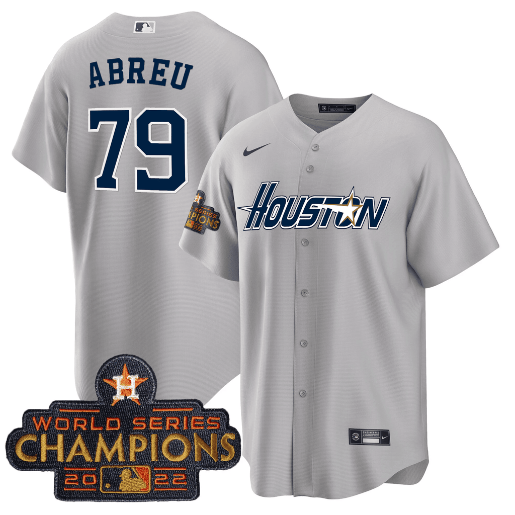 Men’s Houston Gray & Gold 2023 Champions Patch Jersey