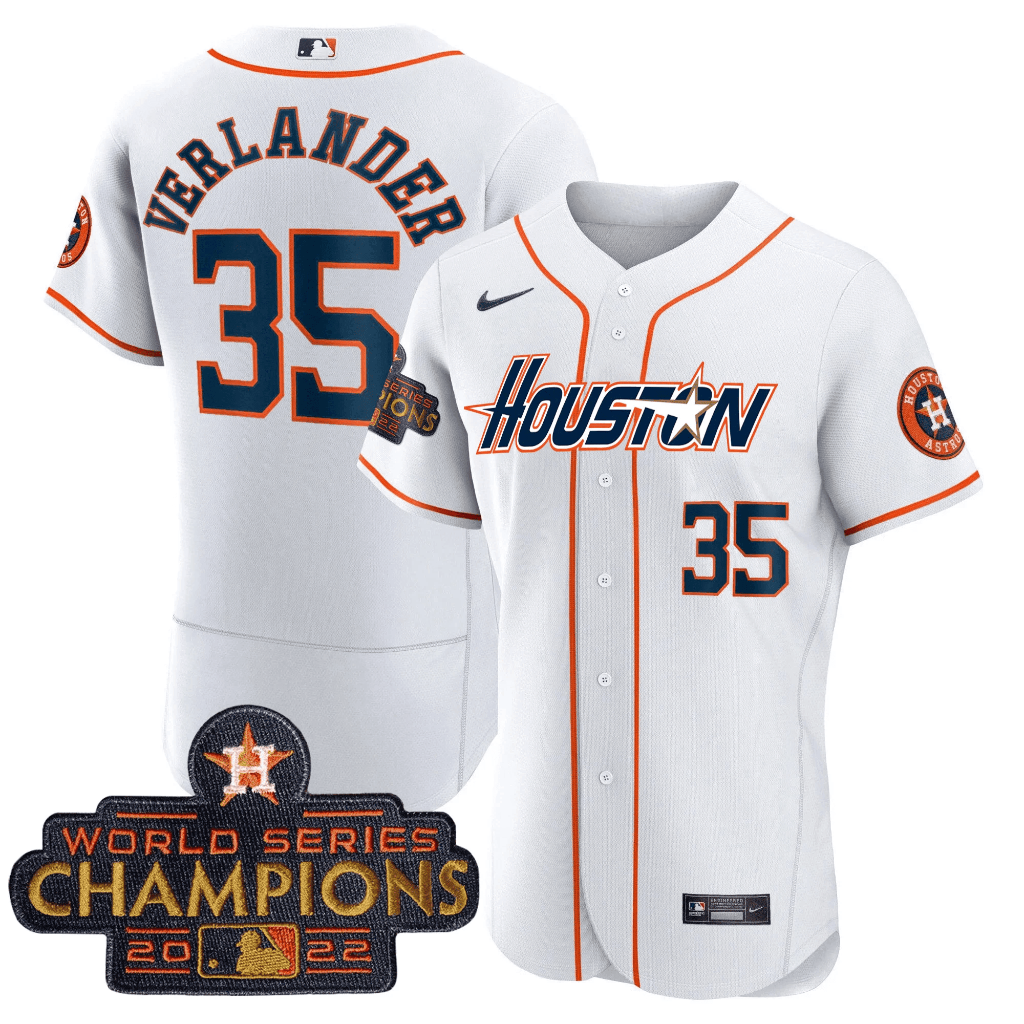 Men’s Houston Gray & Gold 2023 Champions Patch Jersey