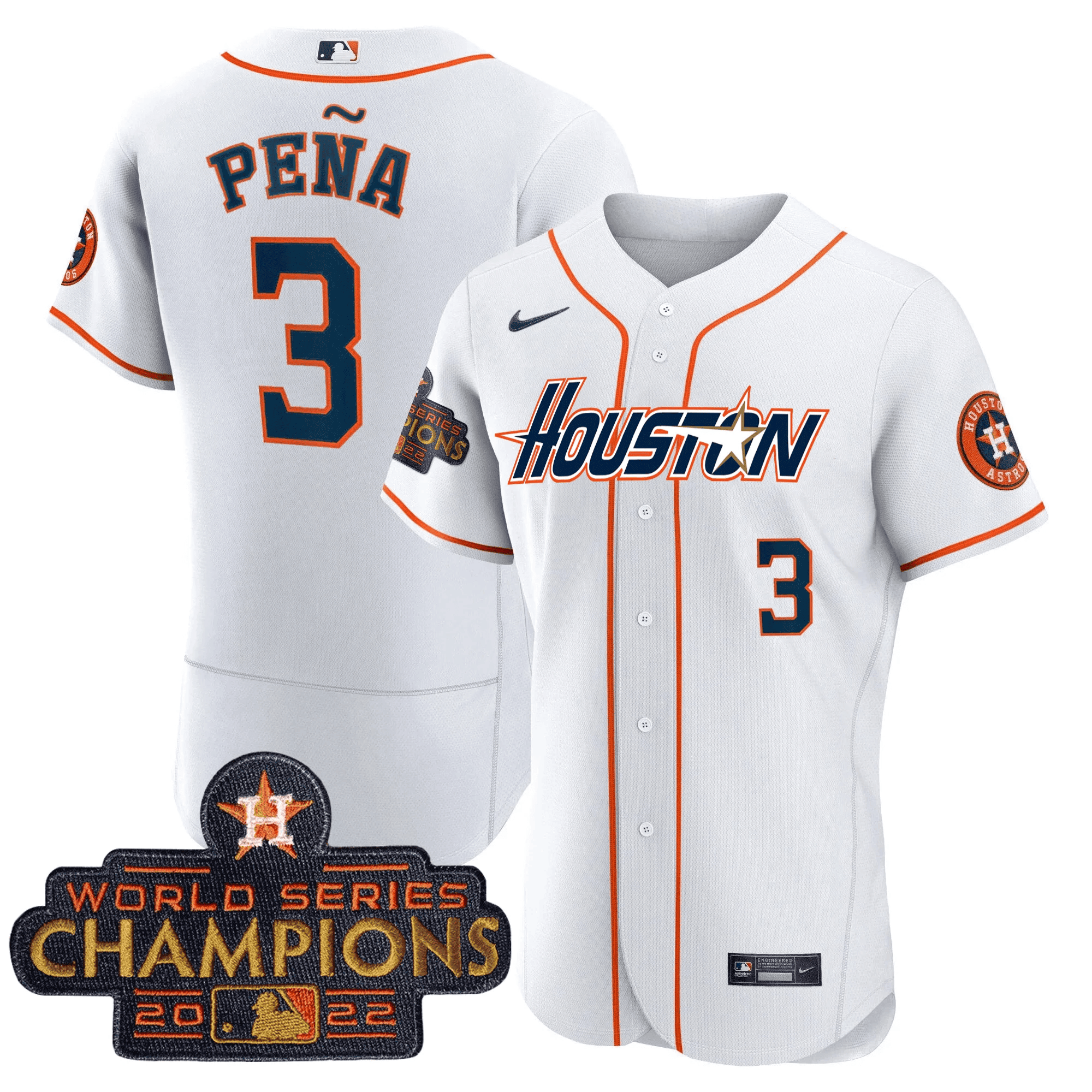 Men’s Houston Gray & Gold 2023 Champions Patch Jersey