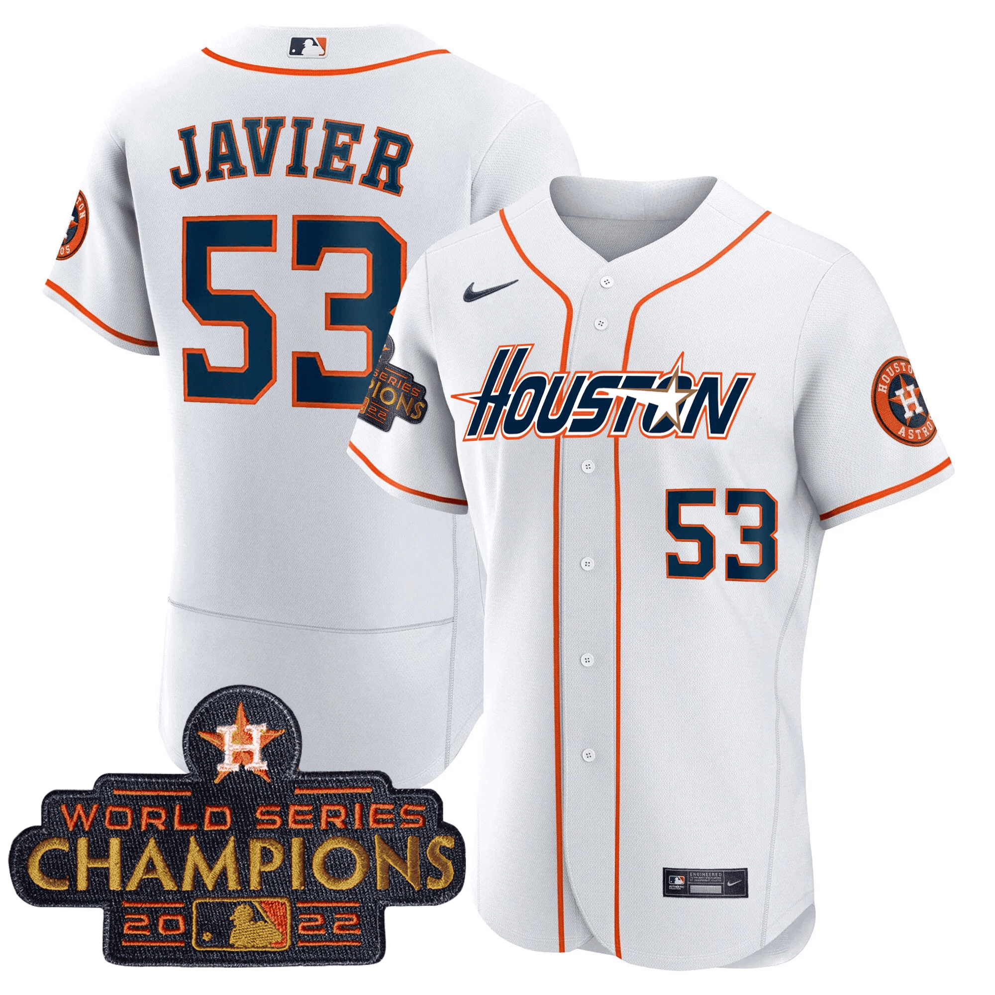 Men’s Houston Gray & Gold 2023 Champions Patch Jersey