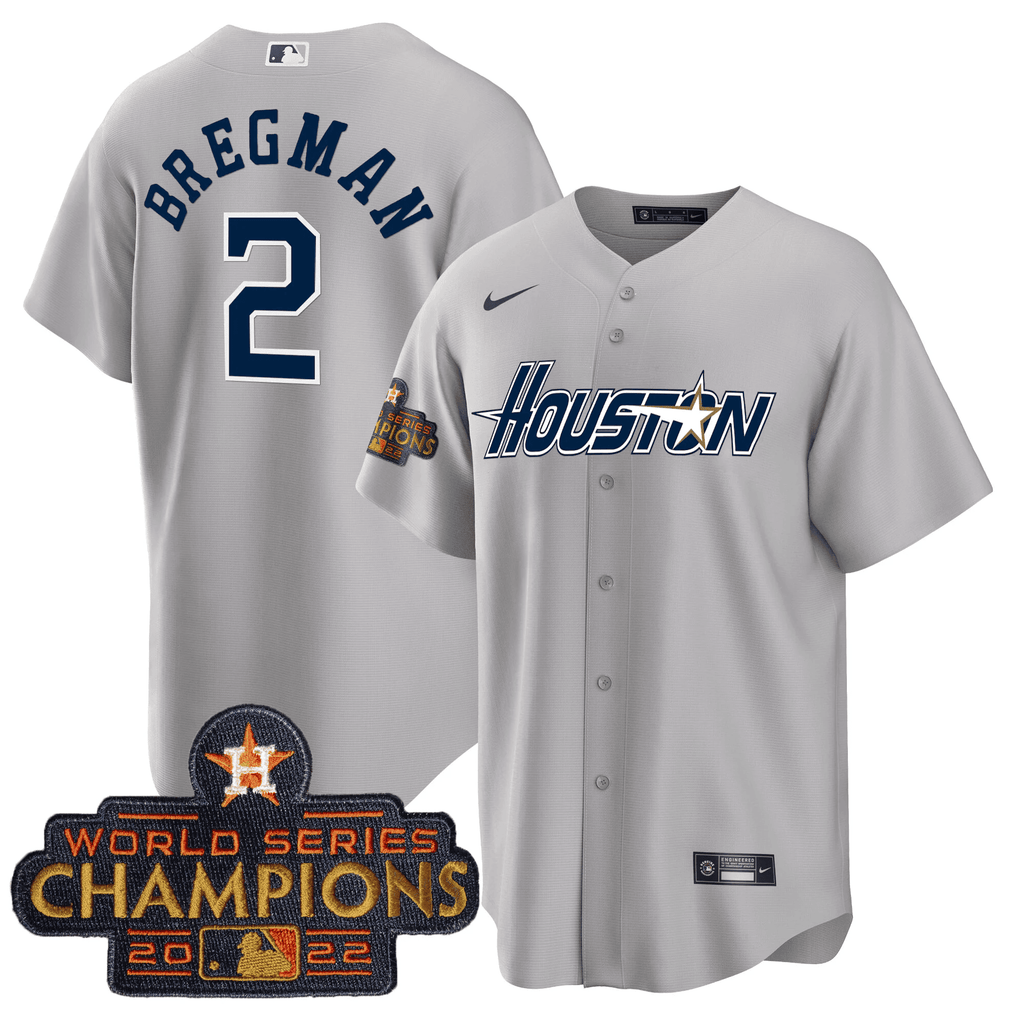Men’s Houston Gray & Gold 2023 Champions Patch Jersey
