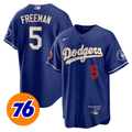 Men’s Los Angeles Vin Scully 76 Patch Gold Trim Player Jersey