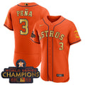 Jeremy Pena Houston Orange Gold Oxy Patch Jersey