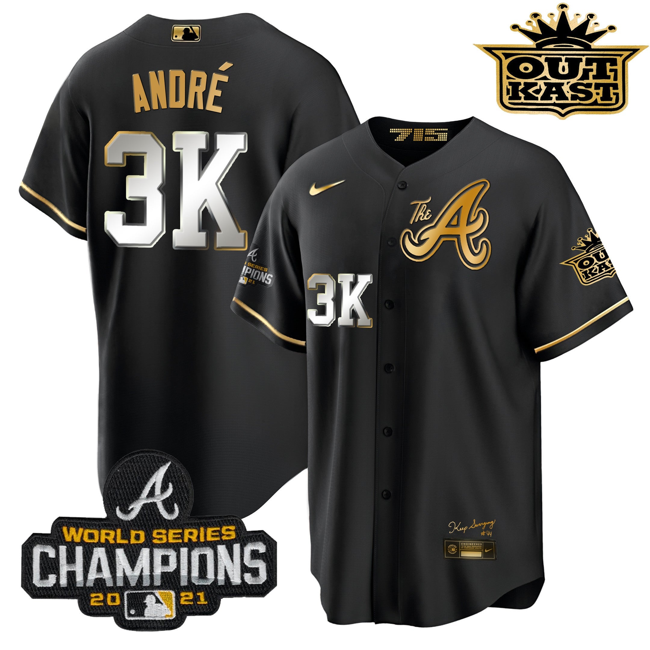 Men’s Atlanta Outkast Gold The A Cool Base Jersey