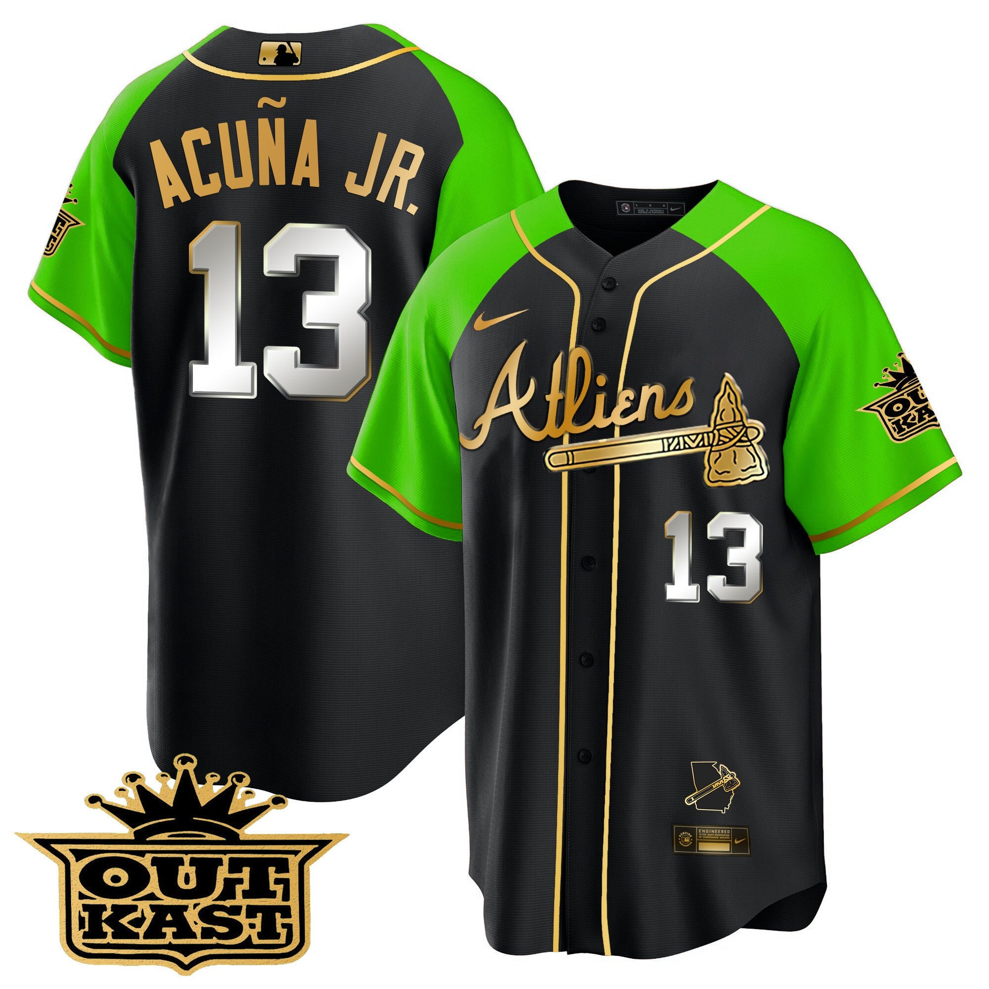 Men’s Atlanta Atliens Gold Alternate Cool Base Jersey